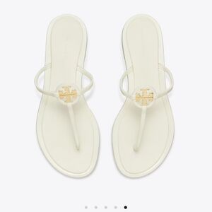 Tory Burch Mini Miller Jelly Cream Sandals with Gold Accents